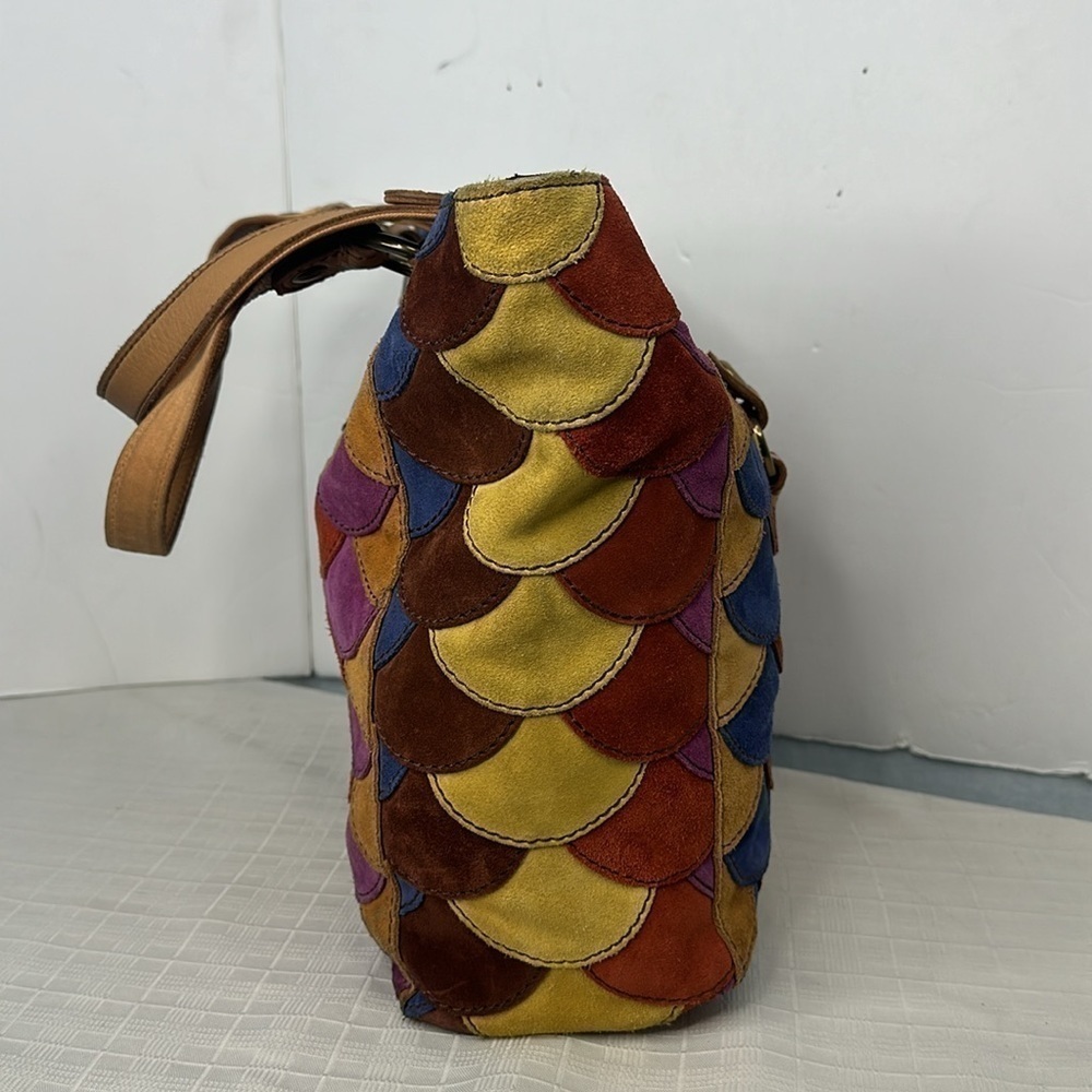 Lucky Brand Multicolor Scallop Patchwork Leather … - image 4